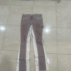 Two-Tone Flared Jeans